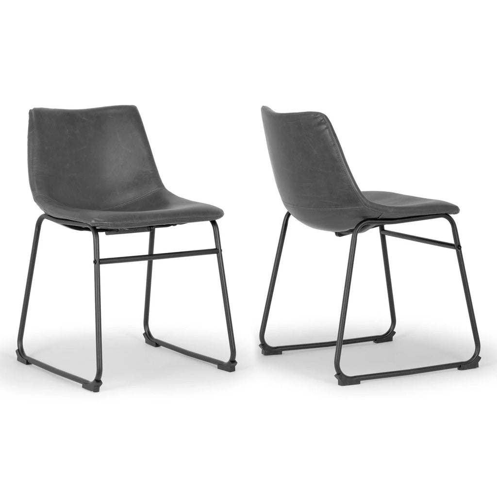 Dark Brown Faux Leather Dining Chairs Set of 2 K75887