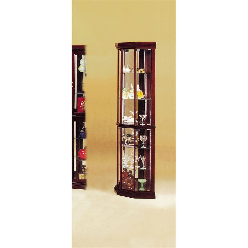 Corner Curio Cabinet in Cherry Finish G464