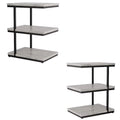 Light Gray 3-Shelf Metal Side Table Set of 2 Y864