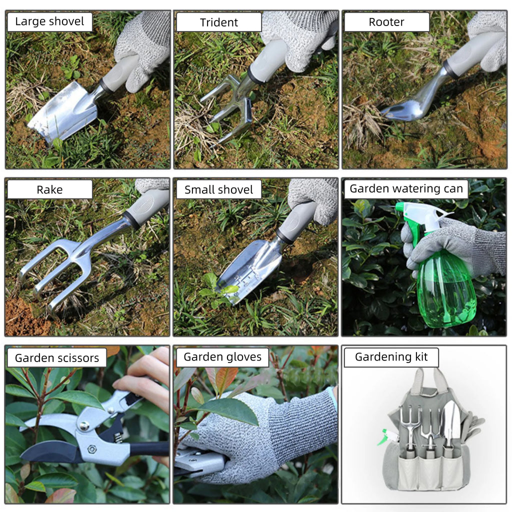 Aluminum Alloy Garden Tool Kit with Storage Tote Bag A310