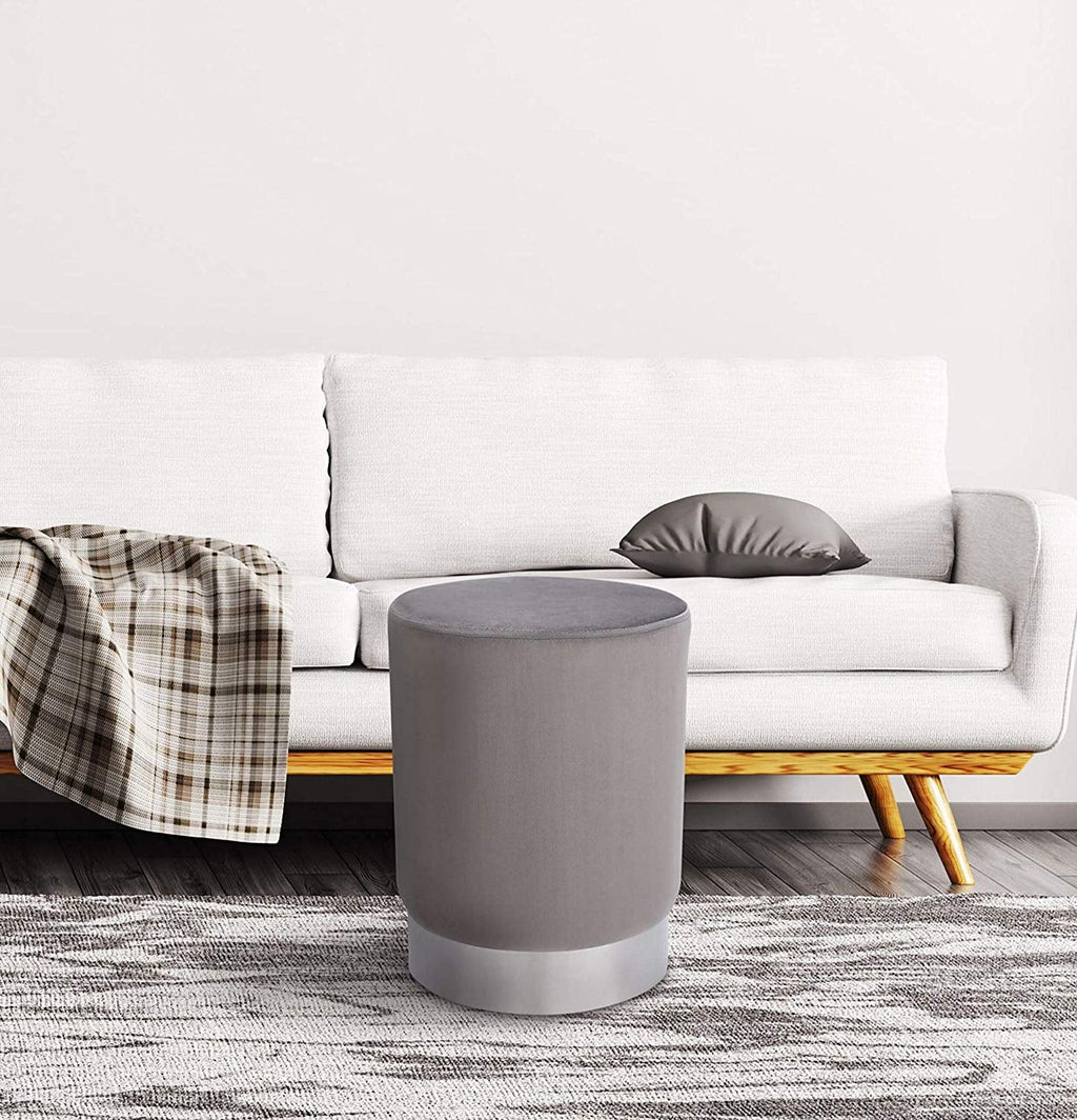 Round Velvet Ottoman Foot Stool U934550