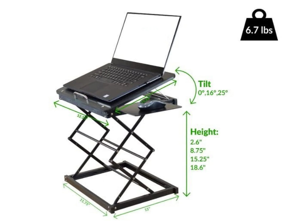 Black Compact Folding Laptop Desk or Stand with Mousepad A85962