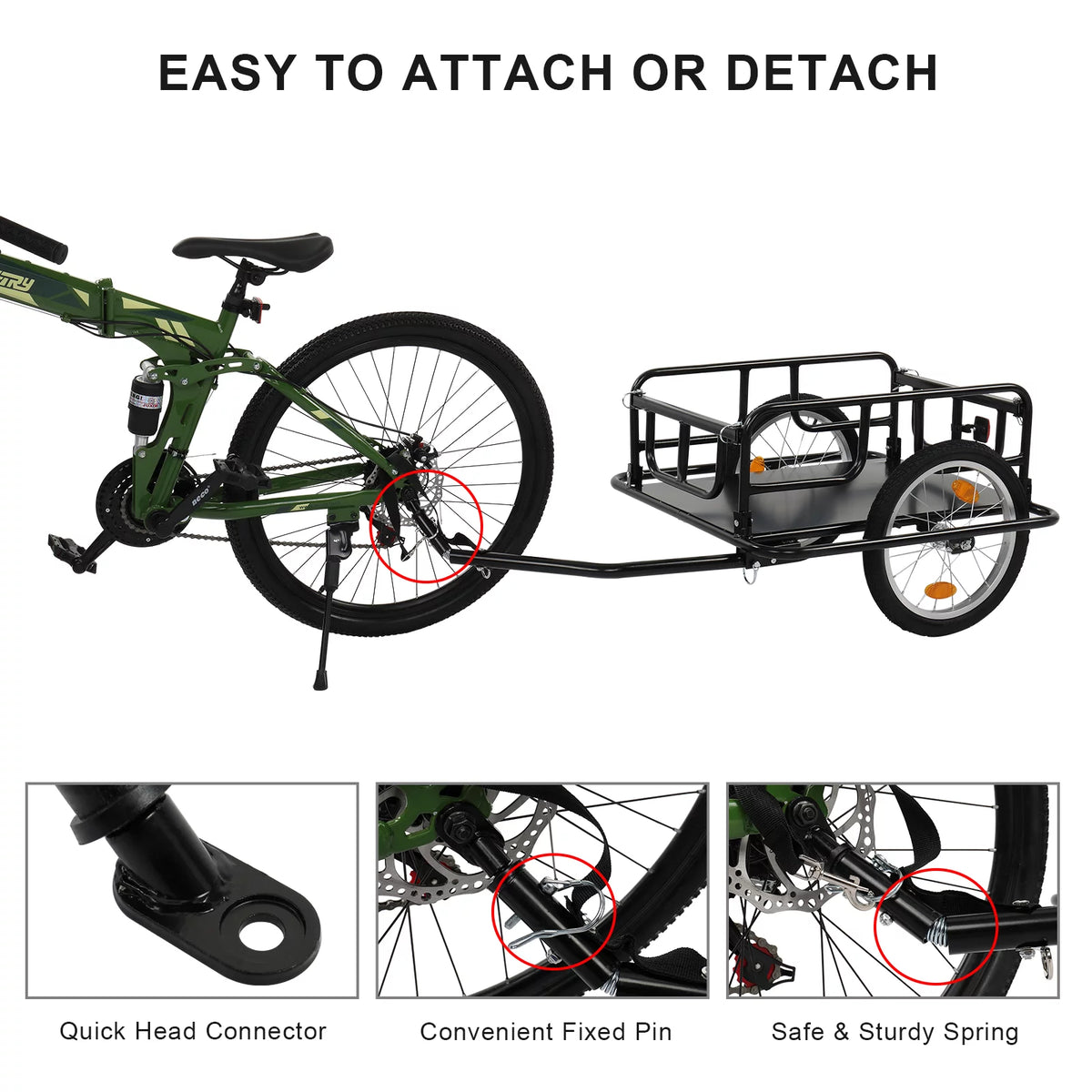 Foldable Bike Cargo Trailer with 16" Wheels E299679
