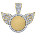 Sterling Silver Yellow Tone Unisex CZ Angel Wings Pendant Necklace S9266
