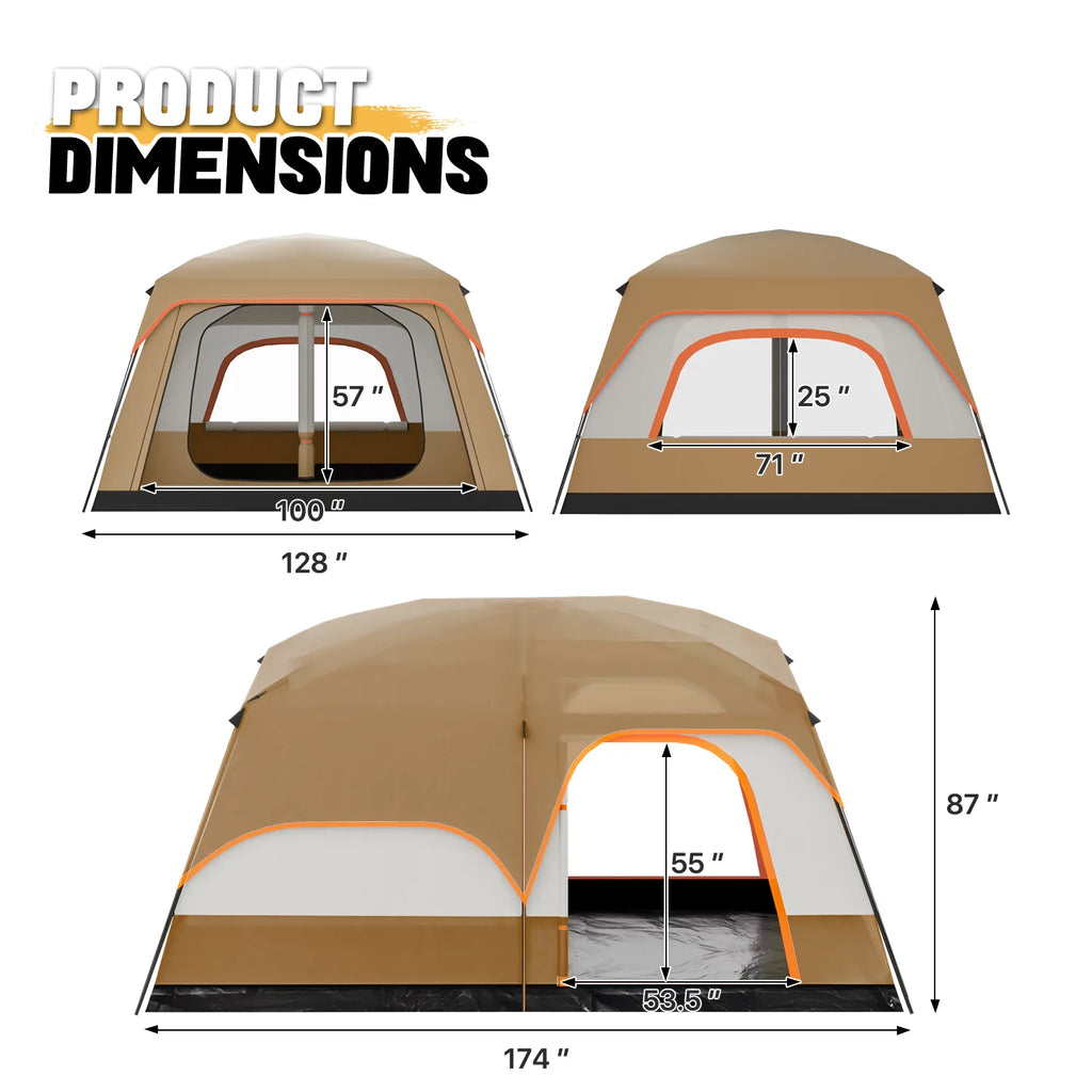 Extra Large 5-8 Person Waterproof Double Layer Cabin Tent V5235