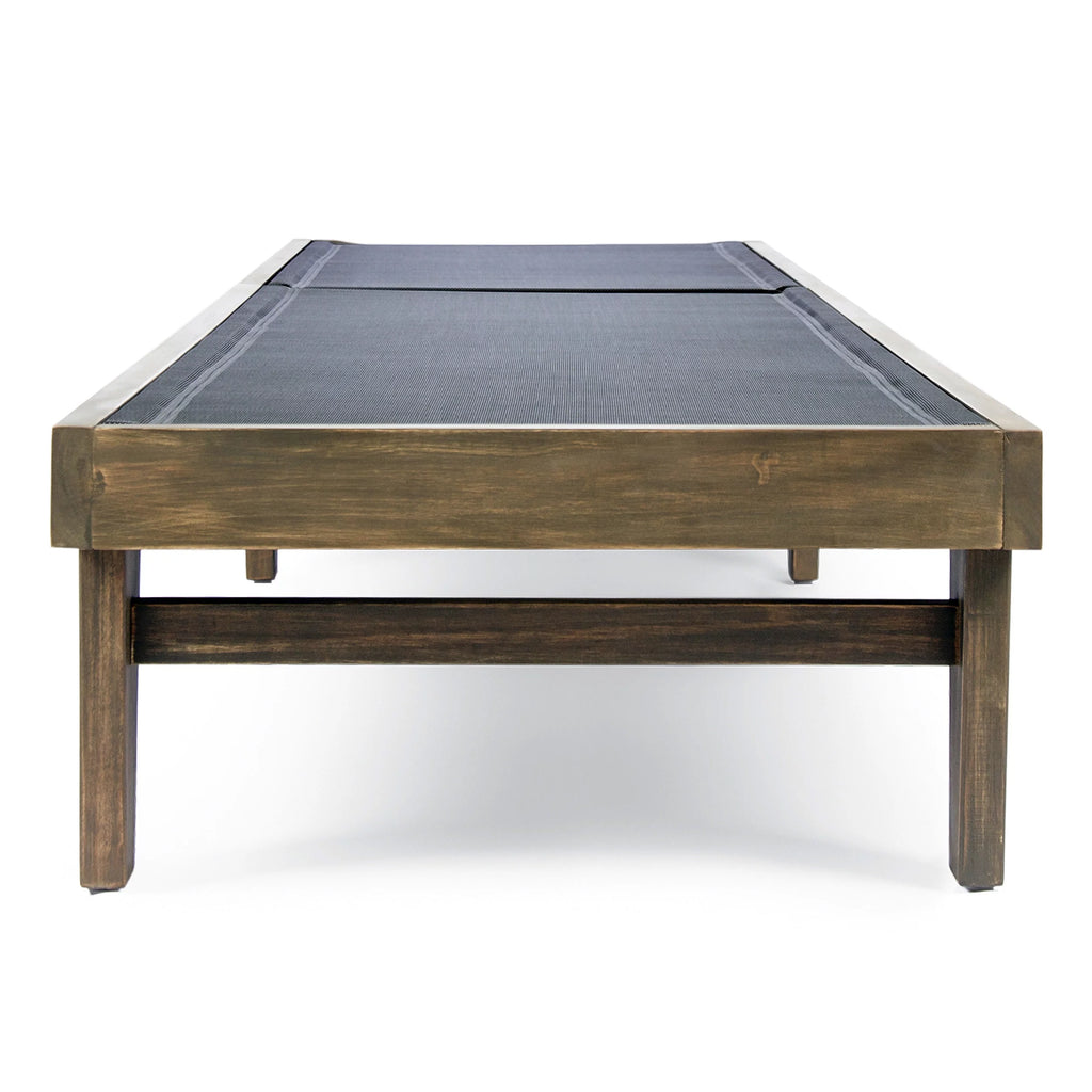 Gray Acacia Wood Mesh Chaise Lounge Y138596