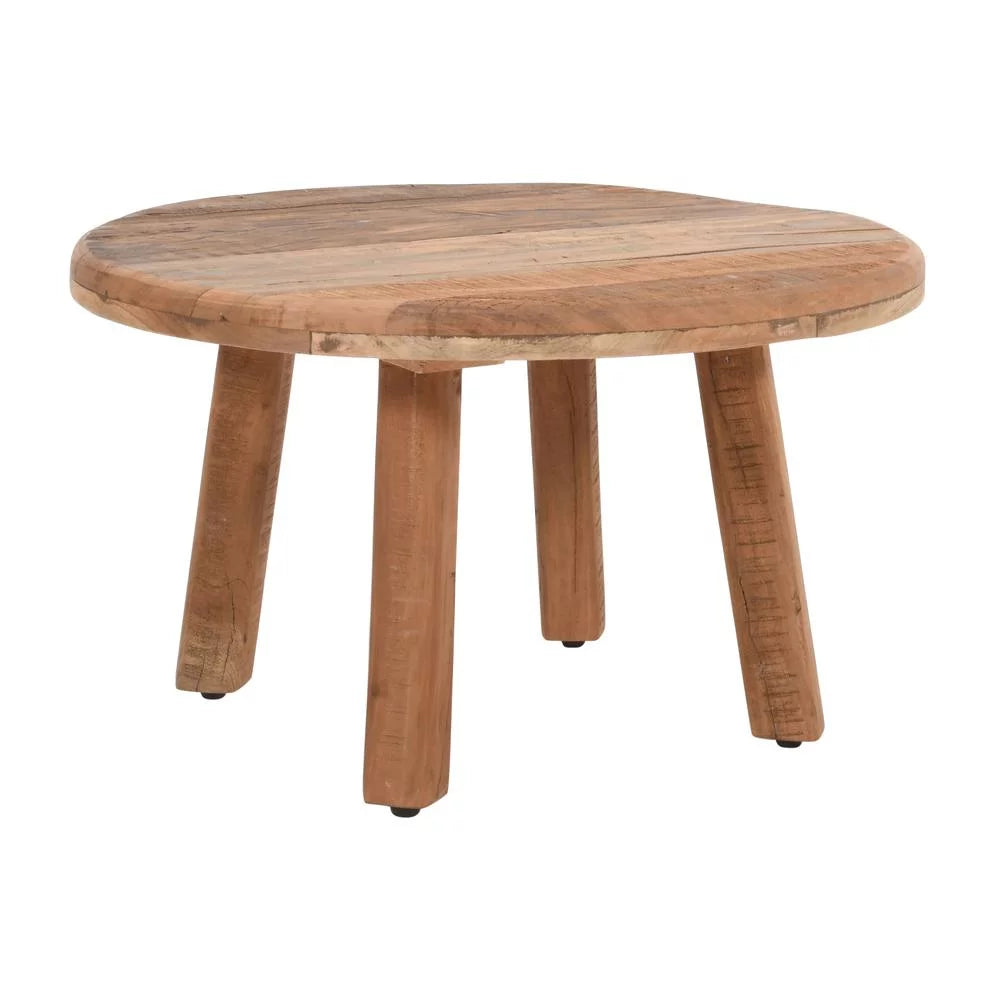 24" Round Rustic Solid Wood Coffee Table Y8321