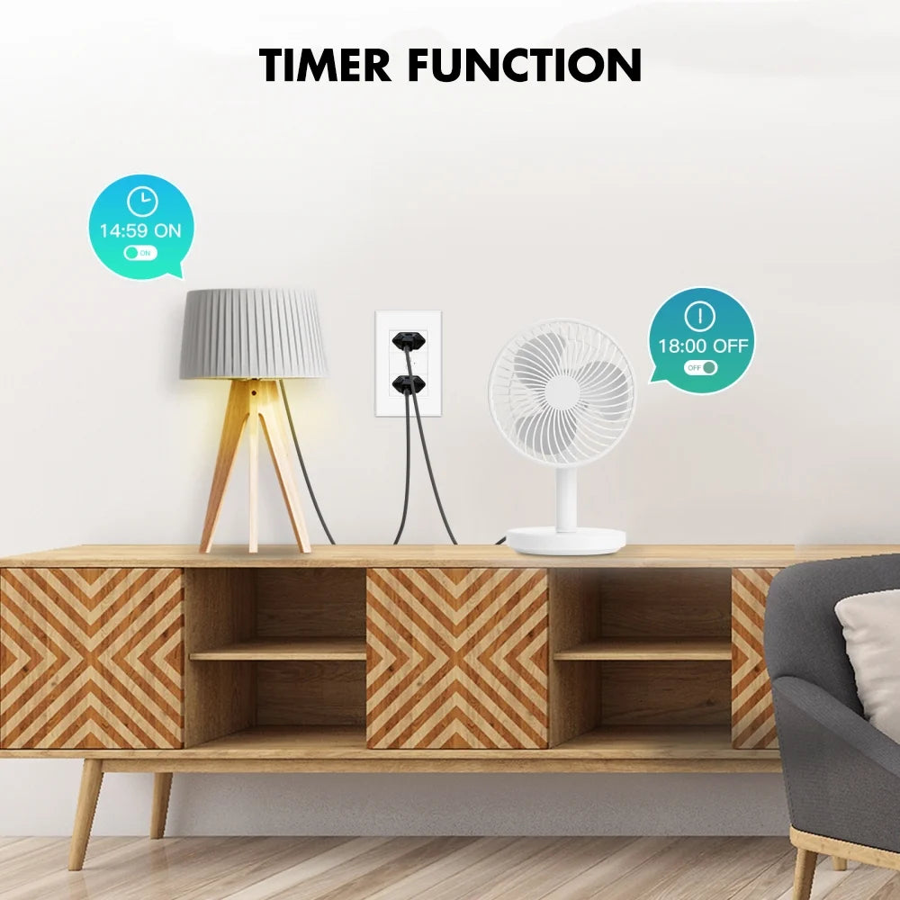 Smart WiFi Wall Socket 10A 20A Multiple Wall Outlet E6922