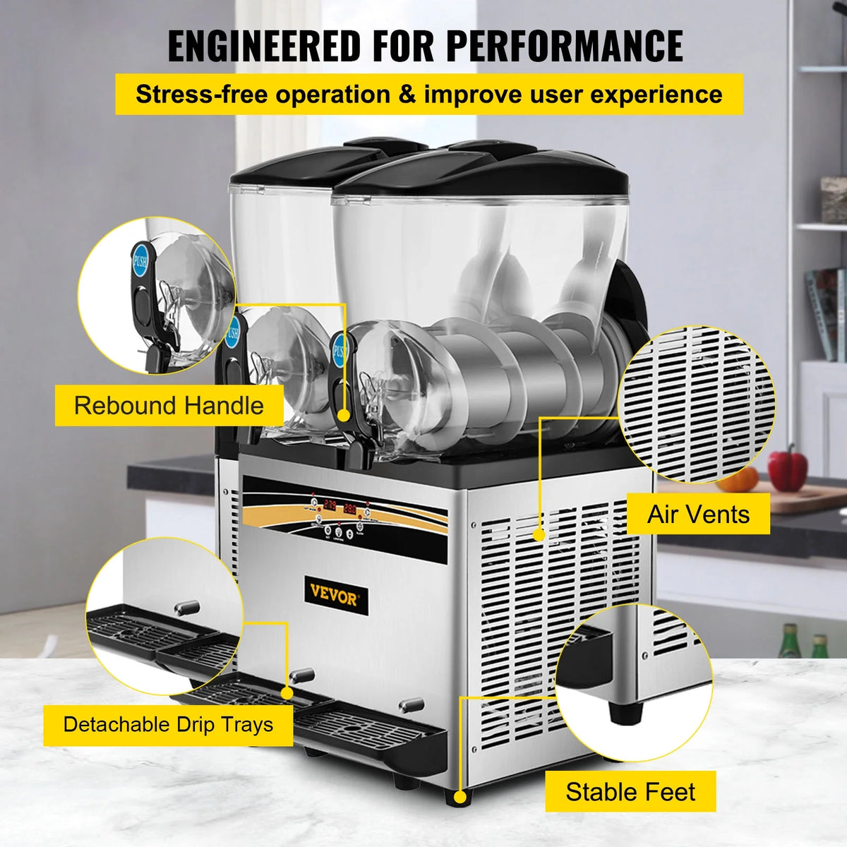 30L 1000W Stainless Steel Slushy Machine U6057