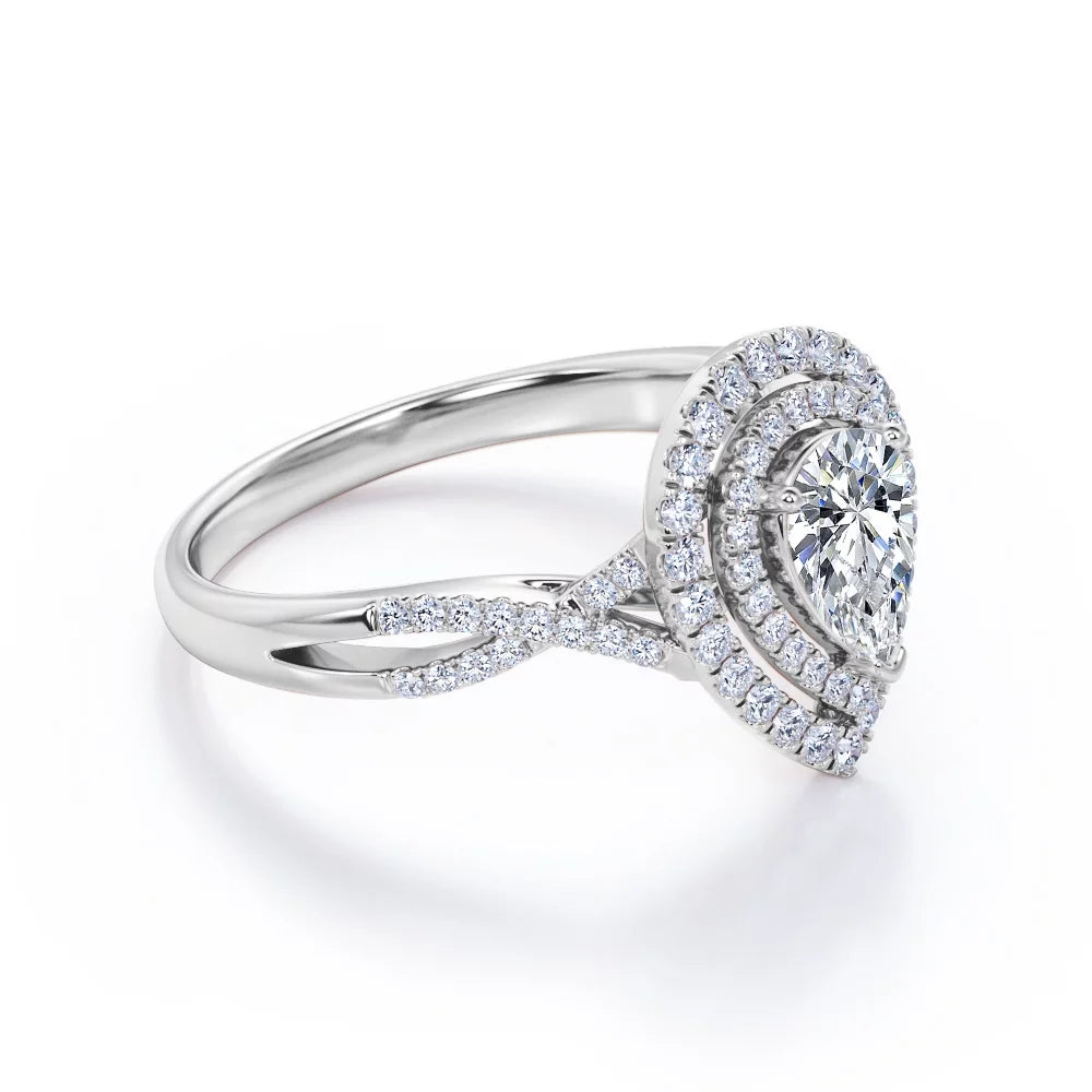 1.75 Carat Pear Shape Moissanite Engagement Ring U308356