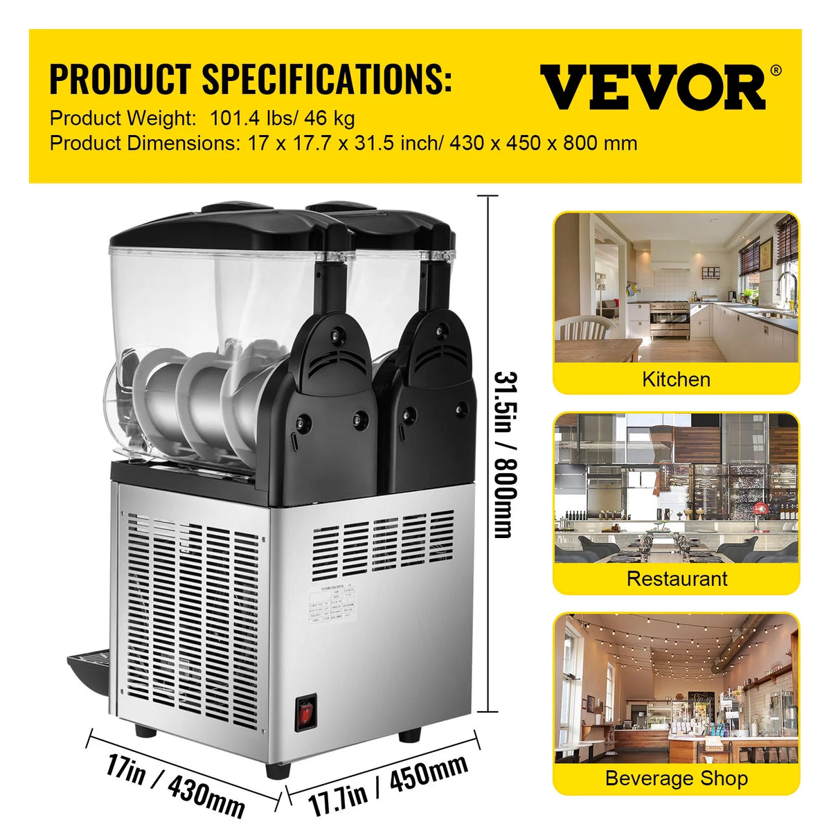 30L 1000W Stainless Steel Slushy Machine U6057