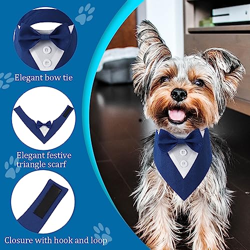 Adjustable Dog Wedding Bandana with Bow (Medium, Black) C901