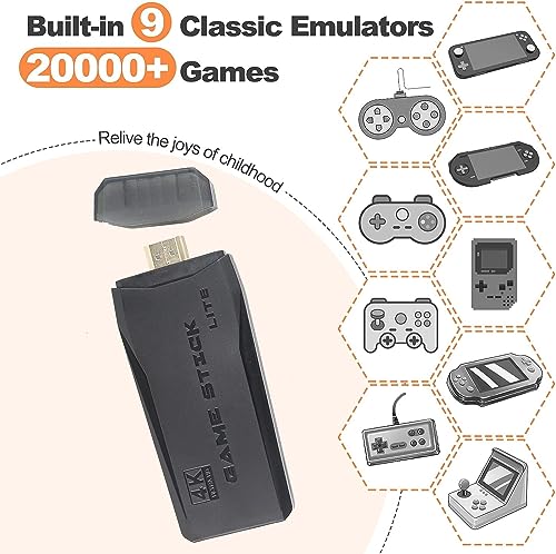 Wireless Retro Game Console with 9 Emulators, 20,000+ Games, 4k Hdmi Output H9890