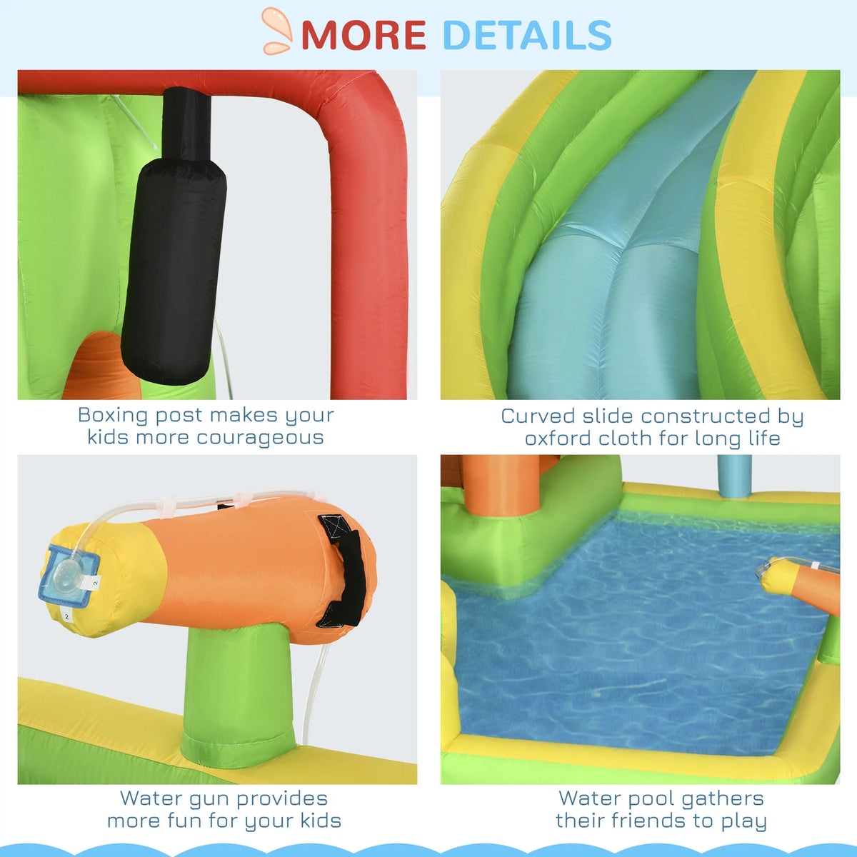 7-in-1 Inflatable Water Slide Bounce House with Carry Bag N1803