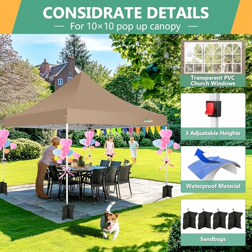 10x30 Pop Up Canopy Tent with 8 Removable Sidewalls, White Q1624
