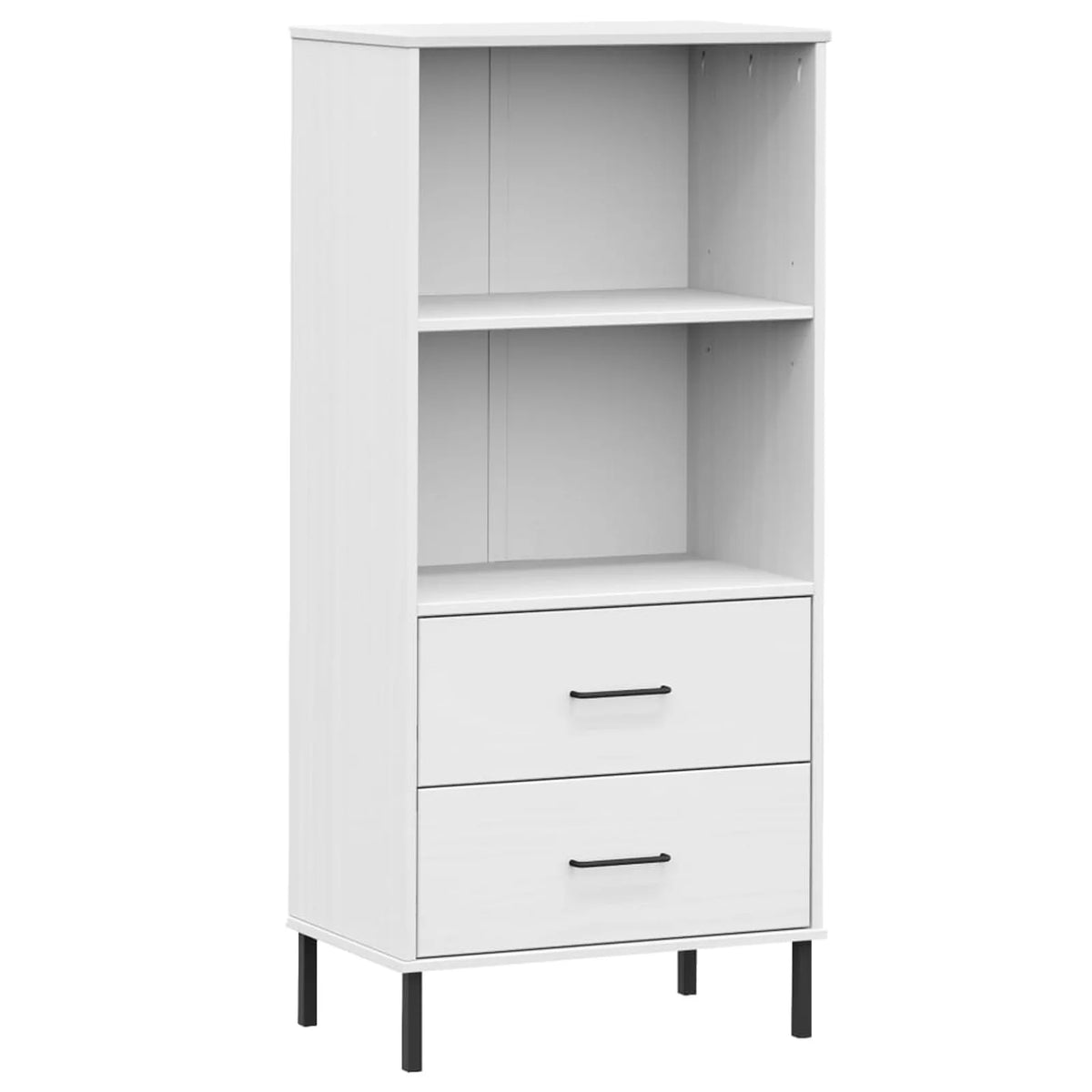 Pine Wood Bookcase with 2 Storage Drawers P55649
