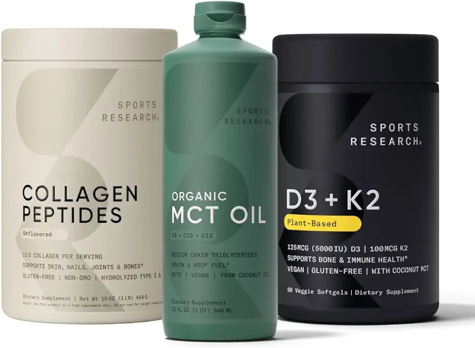 Hydrolyzed Type 1 & 3 Collagen Peptides Powder with MCT Oil and Vitamin D3 K2 O889