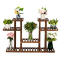 Wood Tall Tiered Plant Stand 4 Floors with 12 Seats C911398