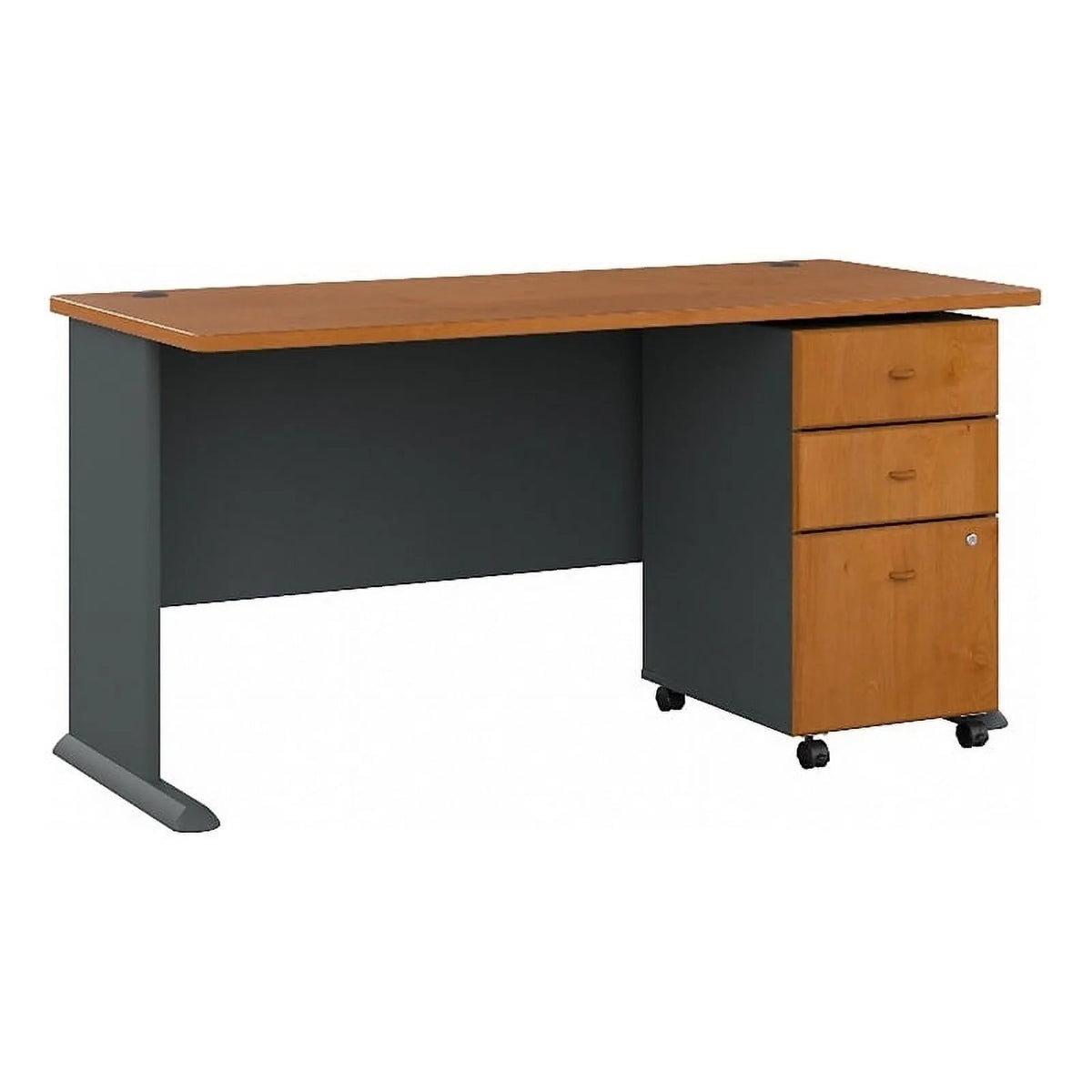 60" Transitional Wood Desk with Drawers in Cherry J720