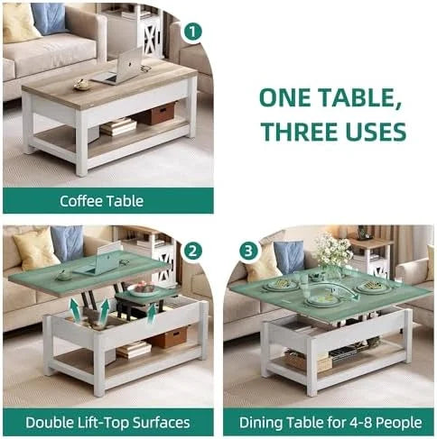Lift Top Coffee Table Rustic Brown U93459