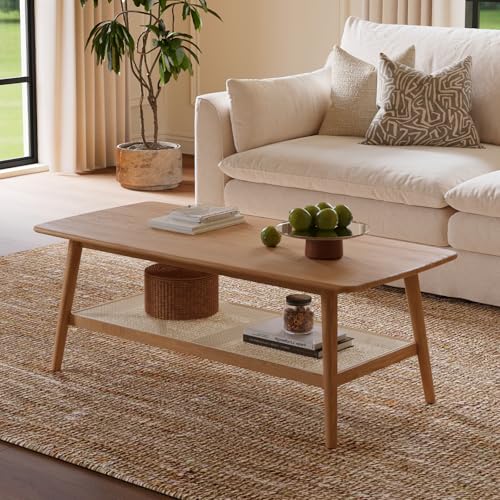 Mid Century Modern Rattan Storage Coffee Table X351166