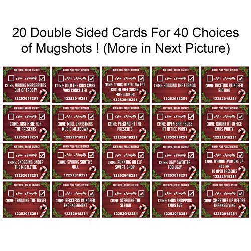 Christmas Photo Booth Prop Mugshot Signs 20 Double sided cards P561839