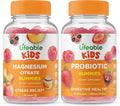 Magnesium Citrate Kids Probiotic 2 Billion CFU Gummies Bundle Gluten Free GMO Free Chewable Gummy O979275