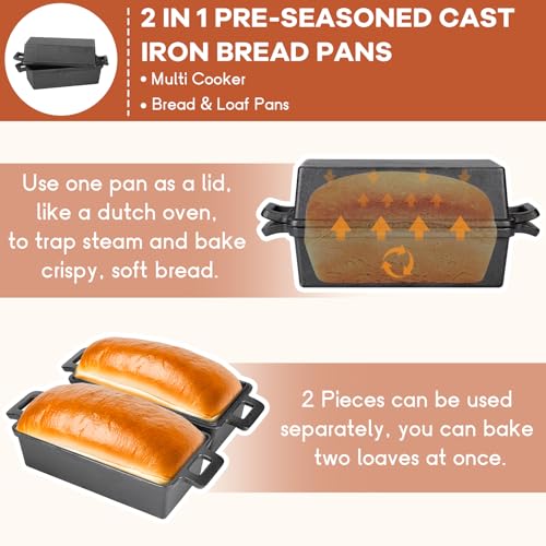 9 x 5 Inch Cast Iron Loaf Pan with Lid I15833