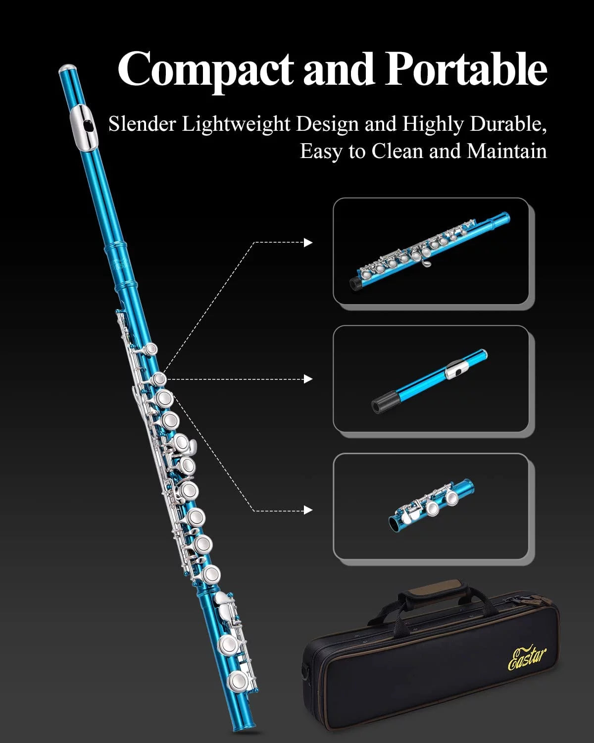 16 Key Closed Hole C Flute with Case and Stand Y86259
