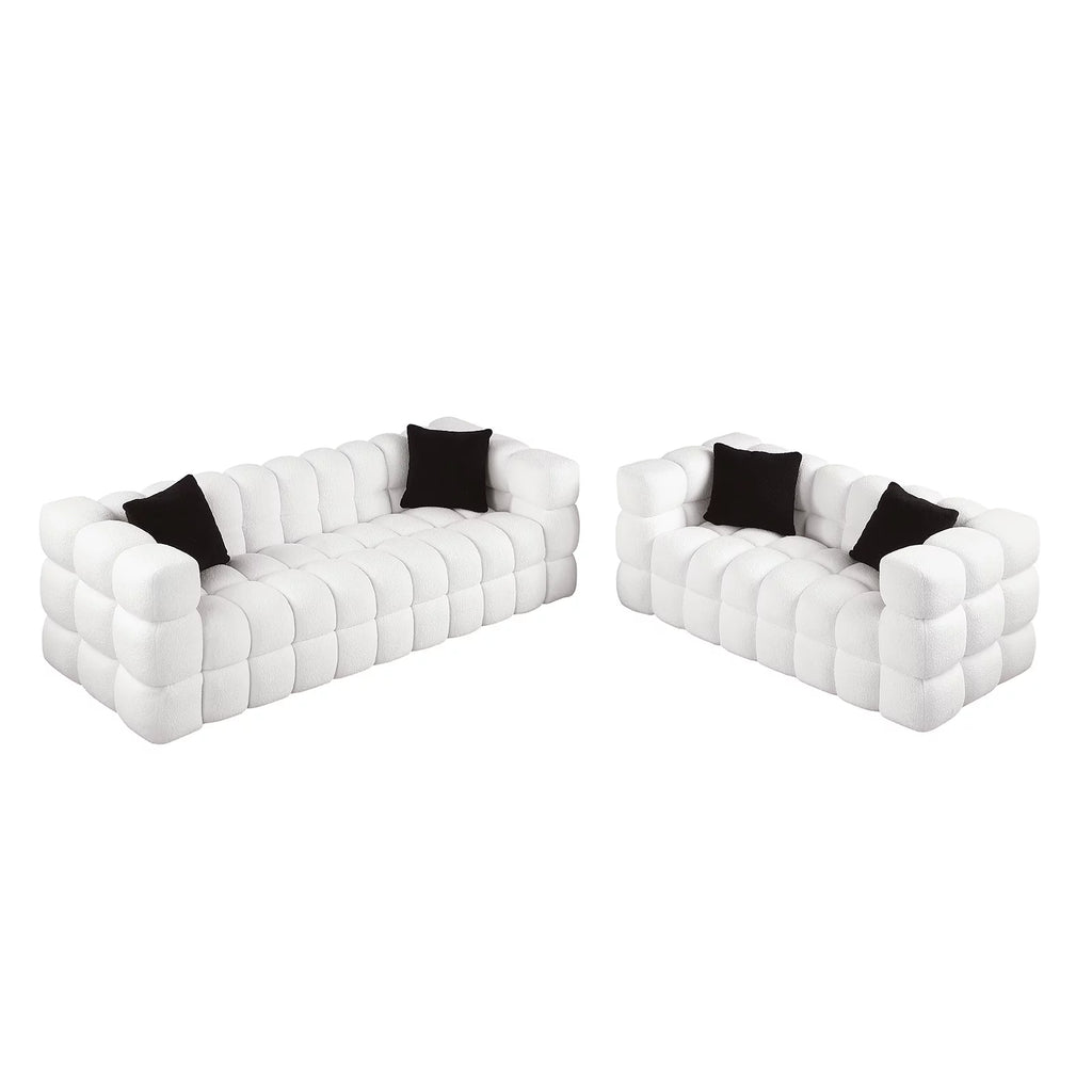 White 3+2 Sofa Set G1328
