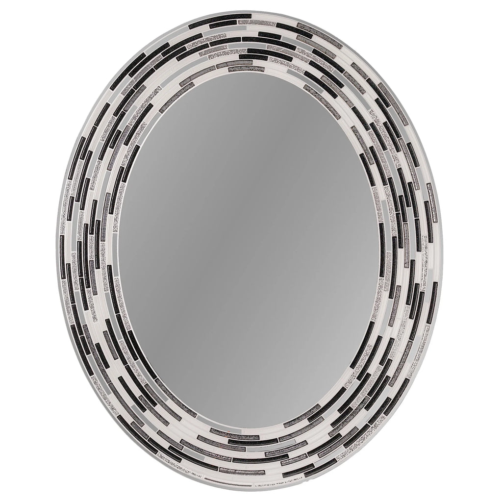 Charcoal Framed Oval Wall Vanity Mirror 23" x 29" W9914