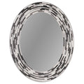 Charcoal Framed Oval Wall Vanity Mirror 23" x 29" W9914
