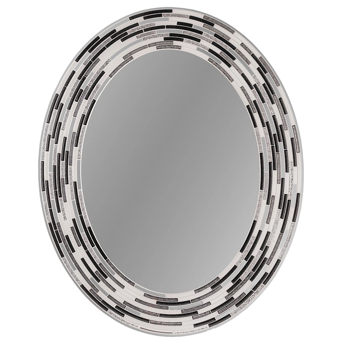 Charcoal Framed Oval Wall Vanity Mirror 23" x 29" W9914