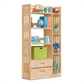 Wood 5 Tiers 2 Drawers Bookcase H42321