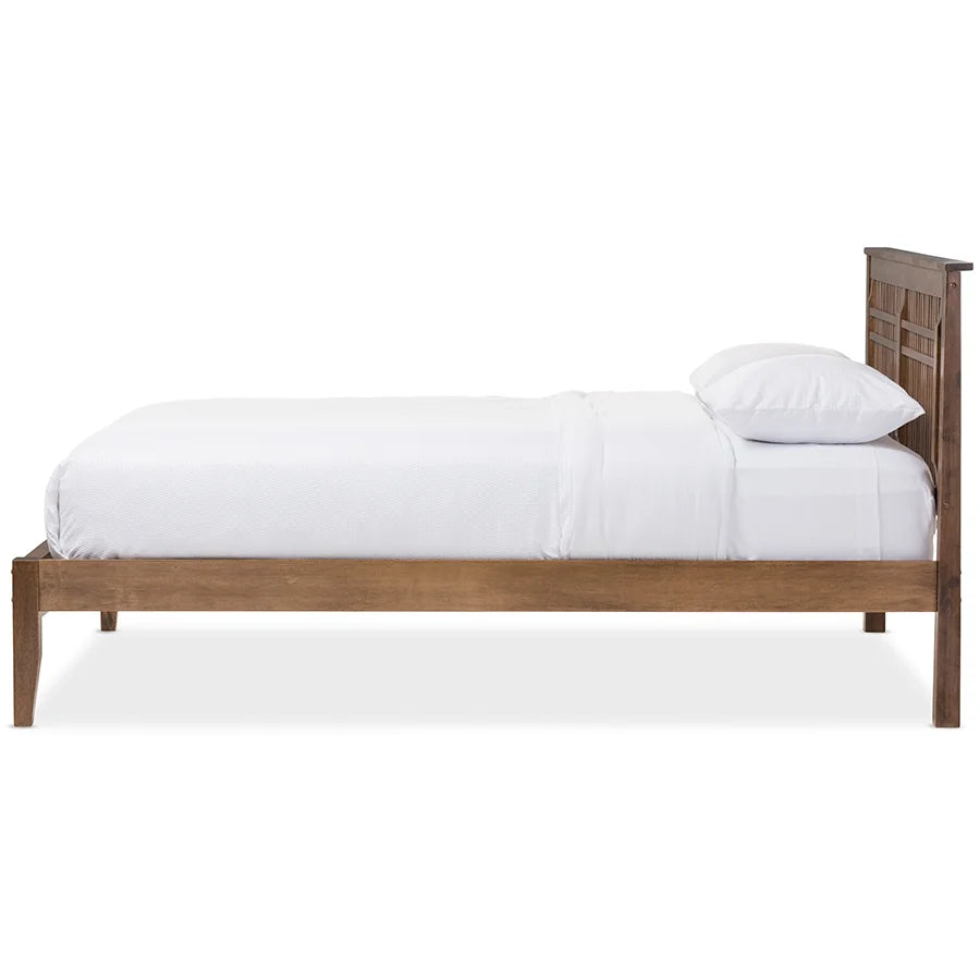 Solid Walnut Wood Platform Bed B45758