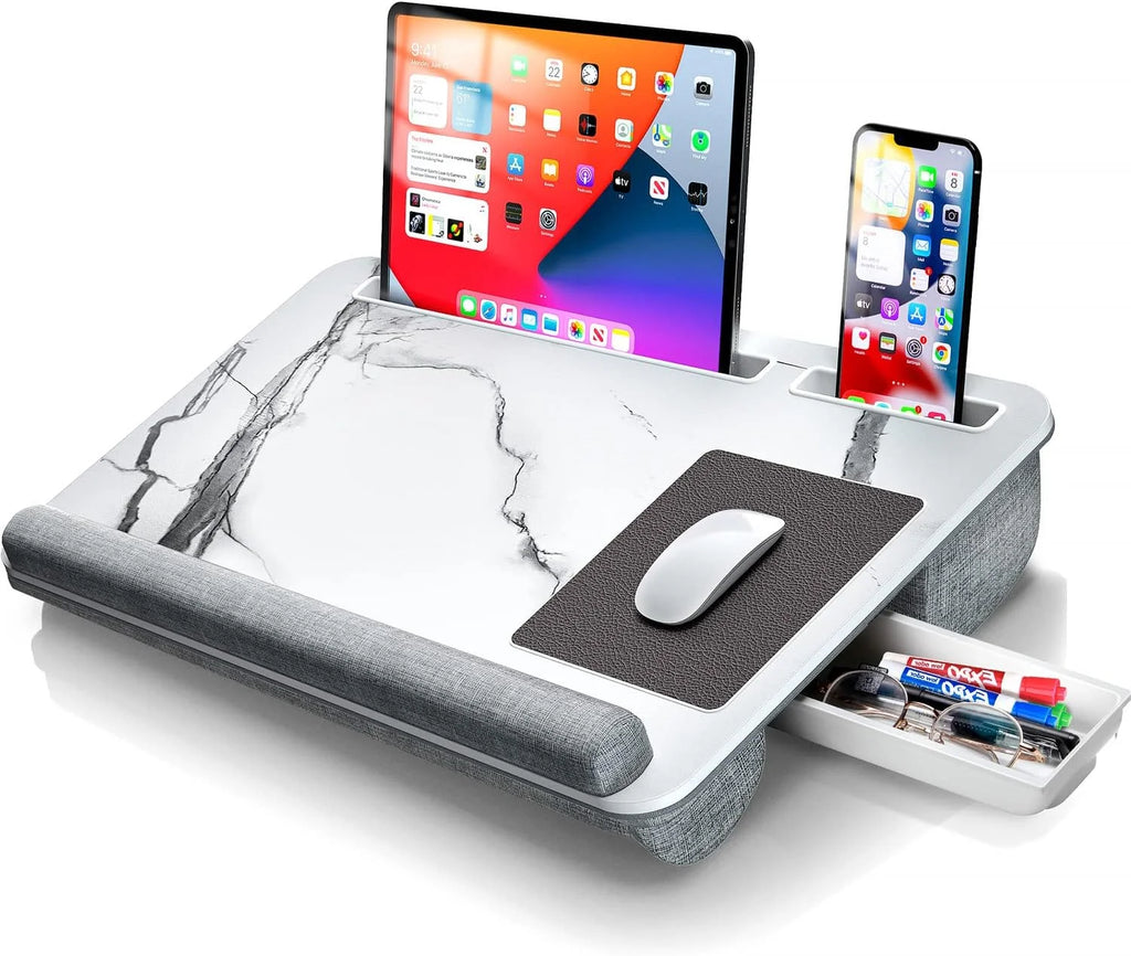Foldable Lap Desk with Mouse Pad and Storage Drawer, Fits Up to 17" Laptop A634261