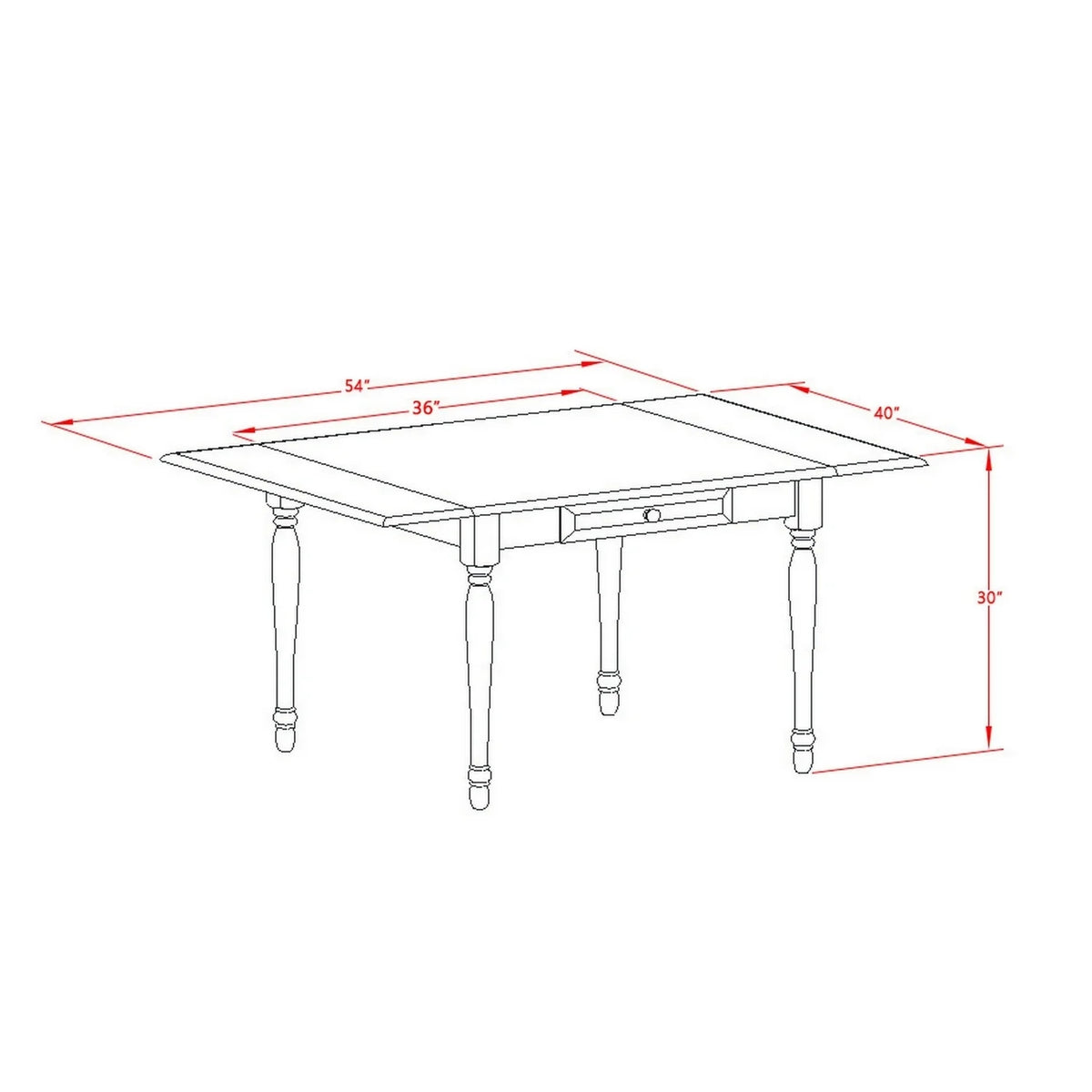 5 Pc Wood Dining Table Set with Faux Leather Seat J964