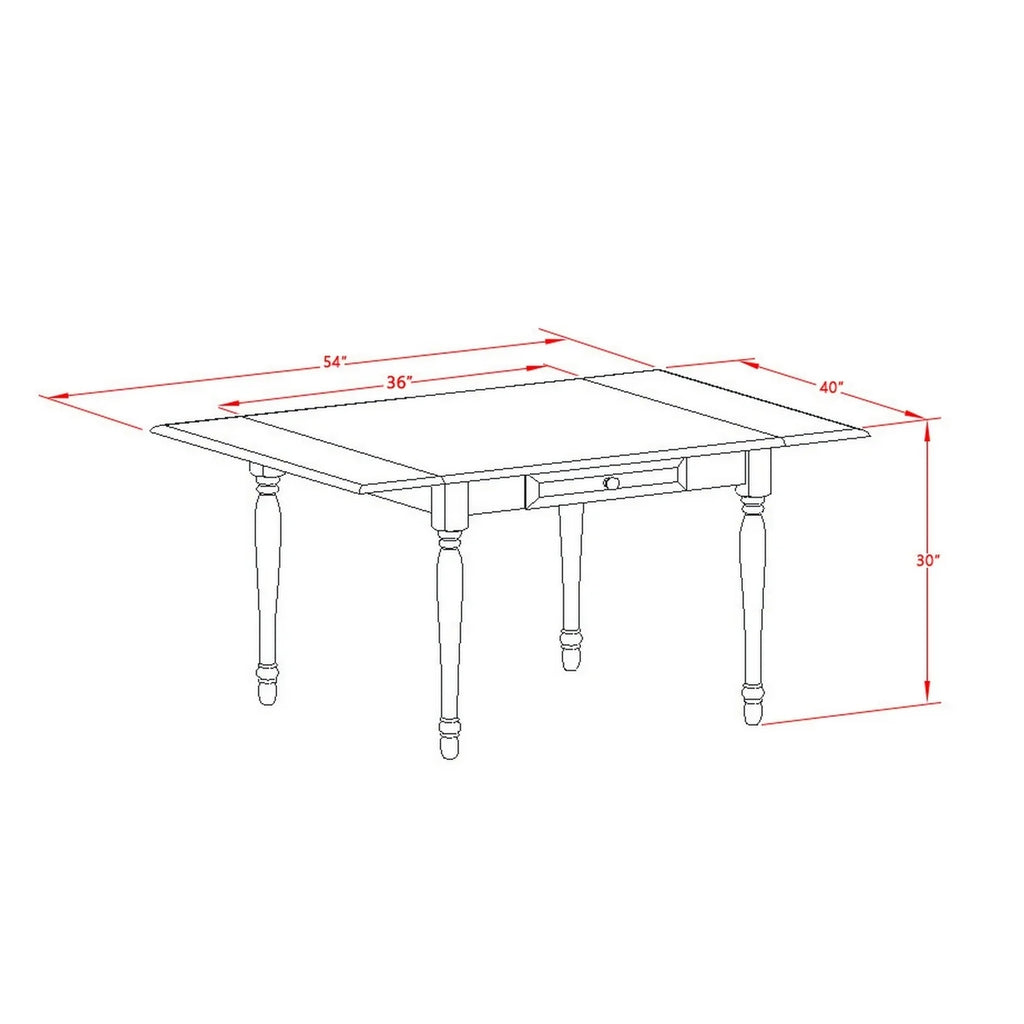 5 Pieces Solid Wood Drop Leaf Kitchen Table Set Q15124