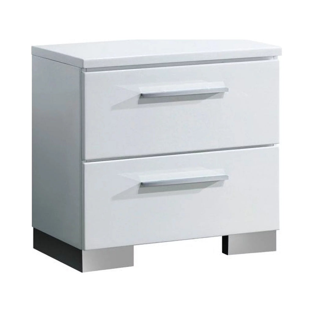 Glossy White Wood Bedroom Set King U298