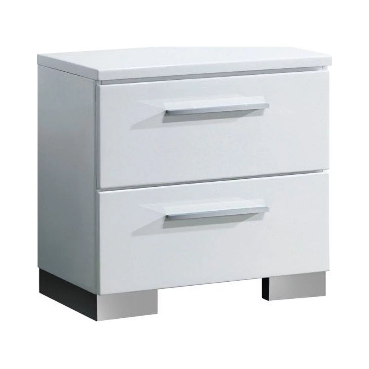Glossy White Wood Bedroom Set King U298