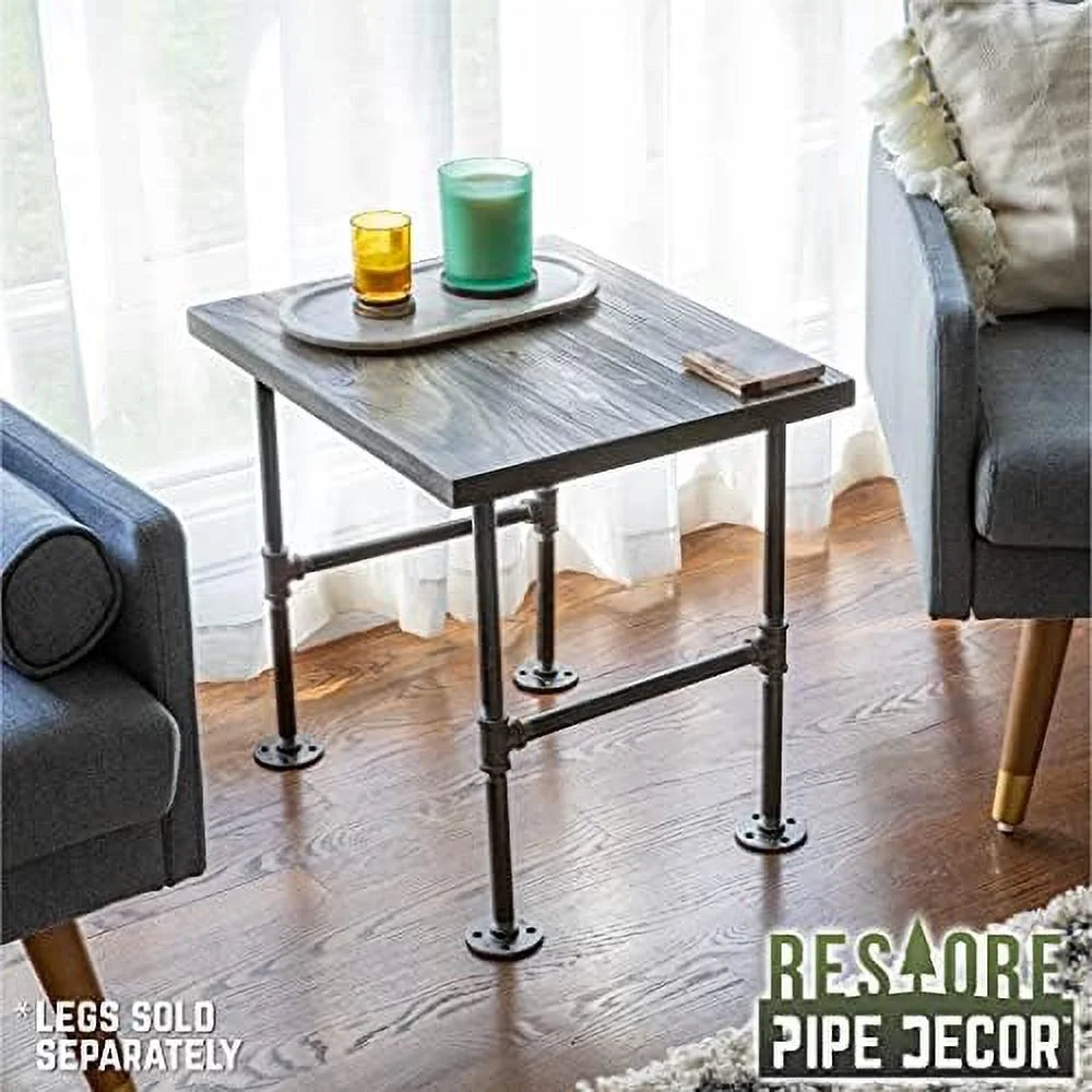 Wood End Table Top 22 in. x 18 in. x 1.25 in. Black D176