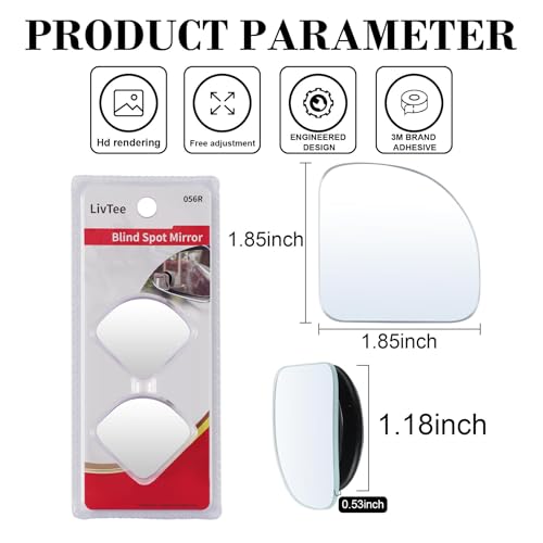 2" Round Convex Blind Spot Mirror, Pack of 2 H3462