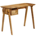 Writing Table with Storage Drawer Mango Wood Computer Desk Z267126