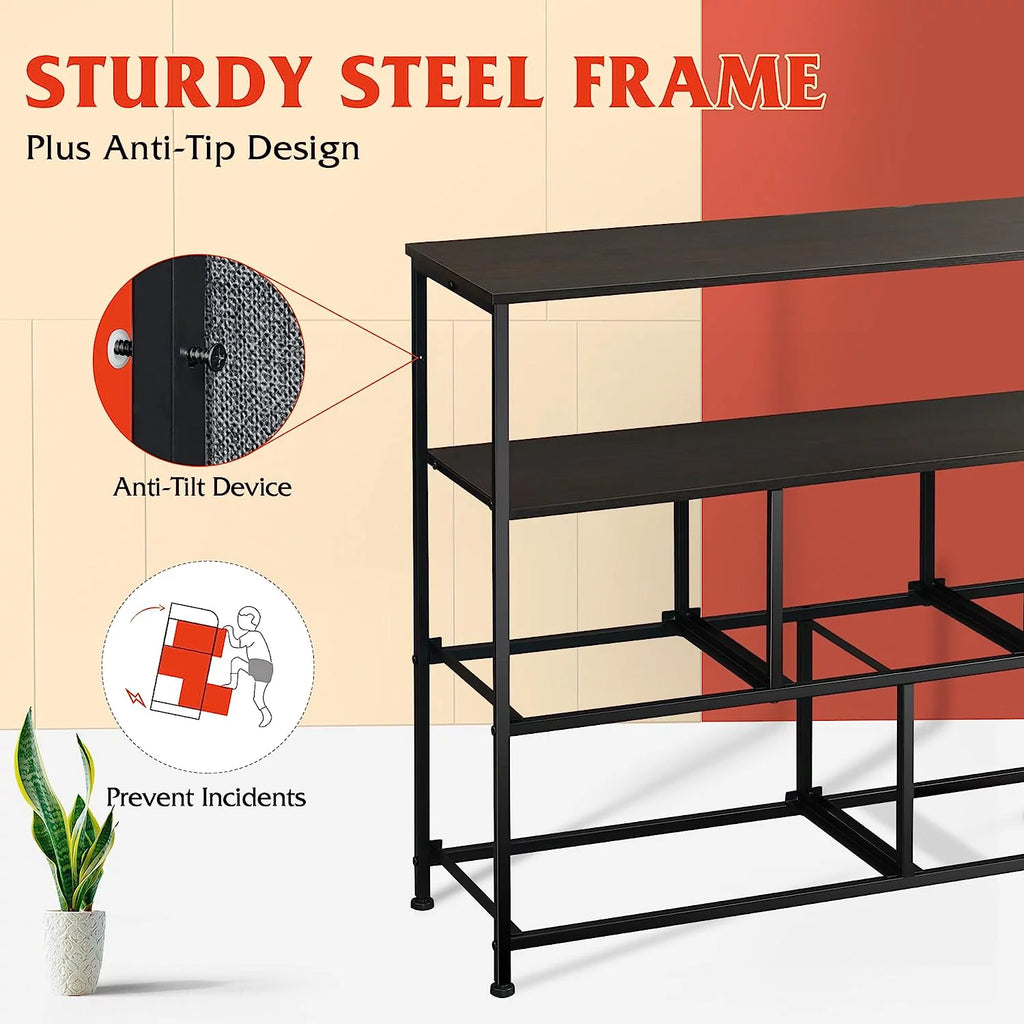 Dark Grey 5 Fabric Drawer Dresser TV Stand E8014