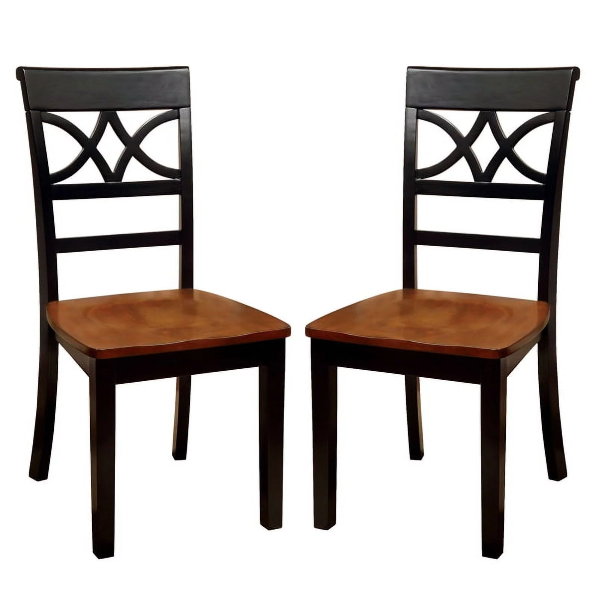 Black and Cherry Wood Dining Chair Set of 2 L377636
