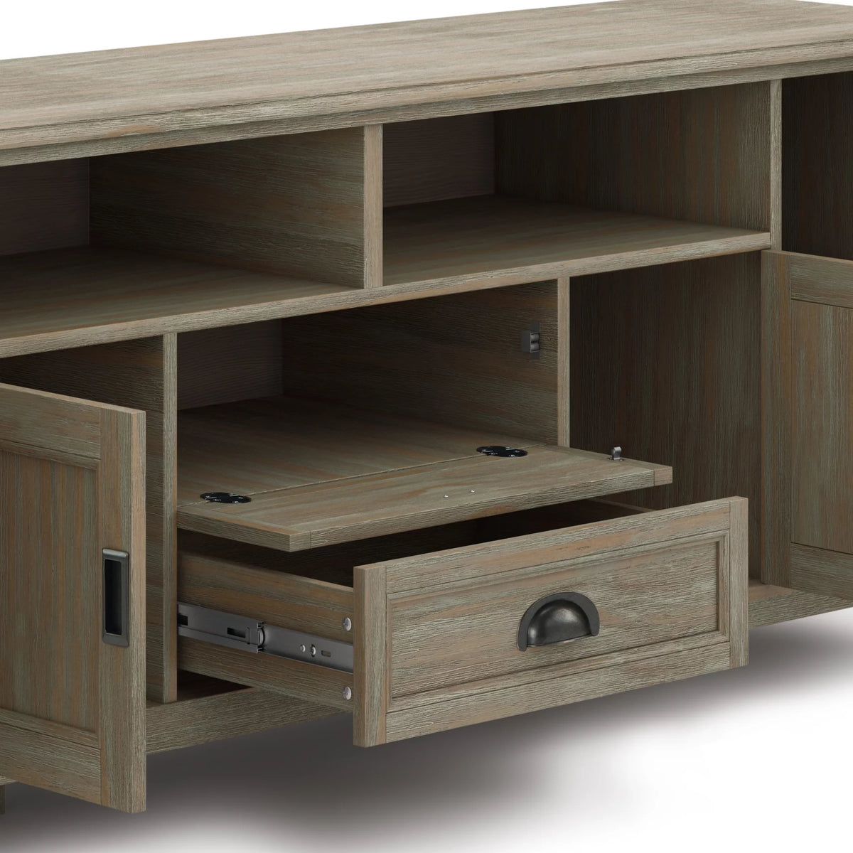 Gray Wood TV Media Stand R340