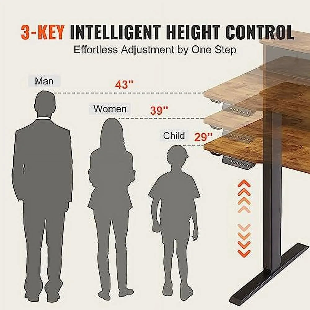 Electric Standing Desk 55.1 x 27.6 Brown Z260451