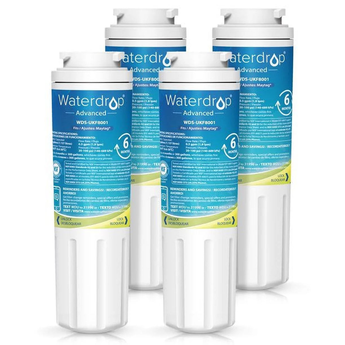 Refrigerator Water Filter, NSF 53&42 Certified (4 Pack) S230