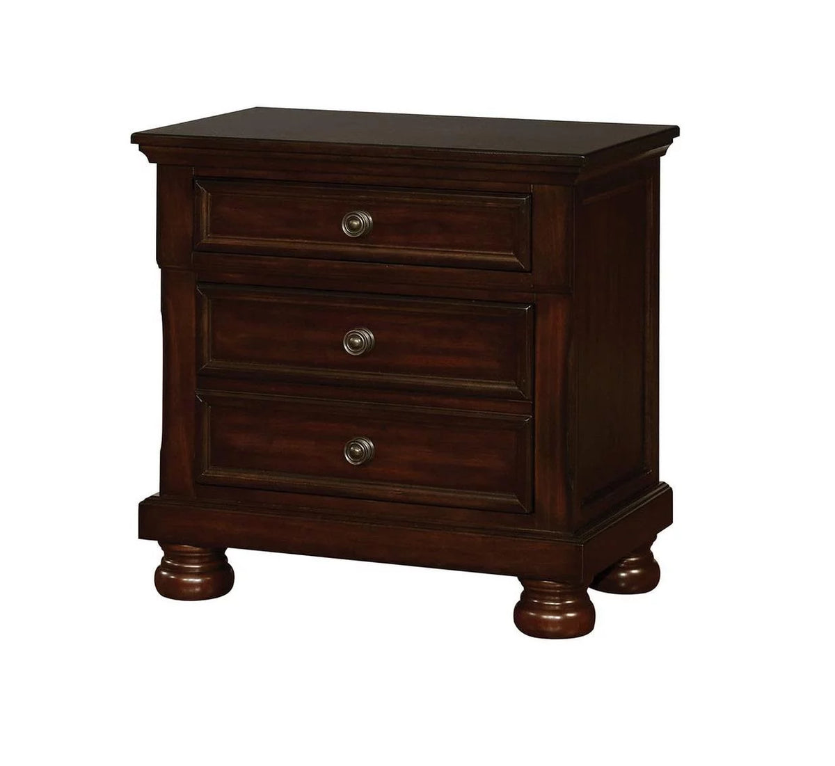 Brown Cherry Solid Wood 3pcs Bedroom Set G978969