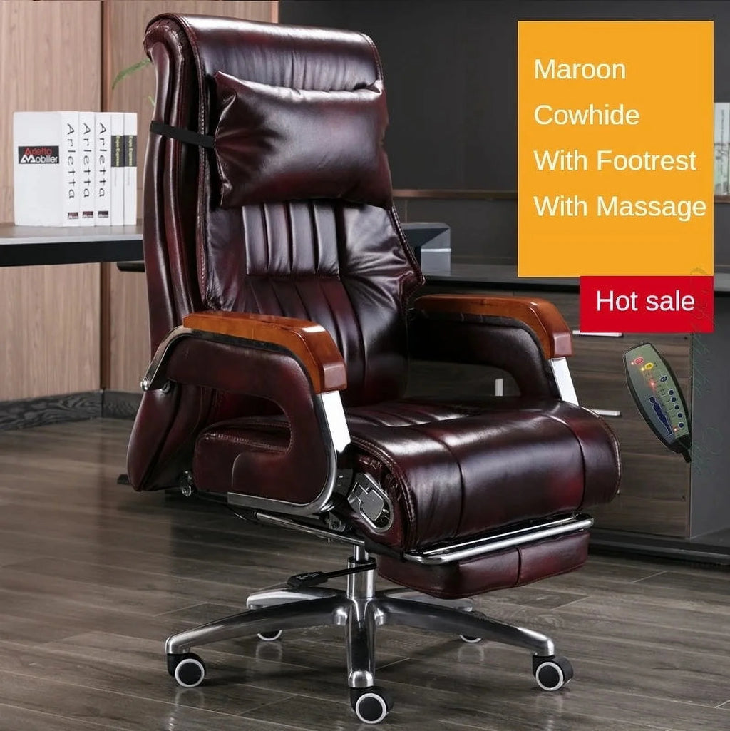 Cowhide Reclining Massage Office Chair Z53123